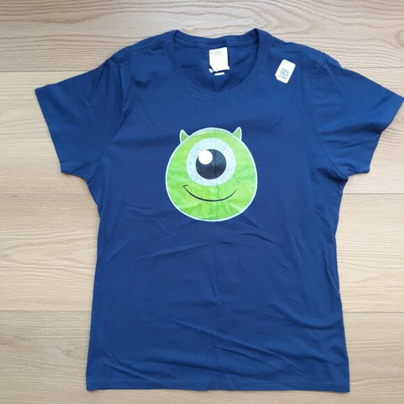 Mike Wazowski - Monsters Inc - New Women's Medium Navy Blue T-Shirt - Picture 4 of 4